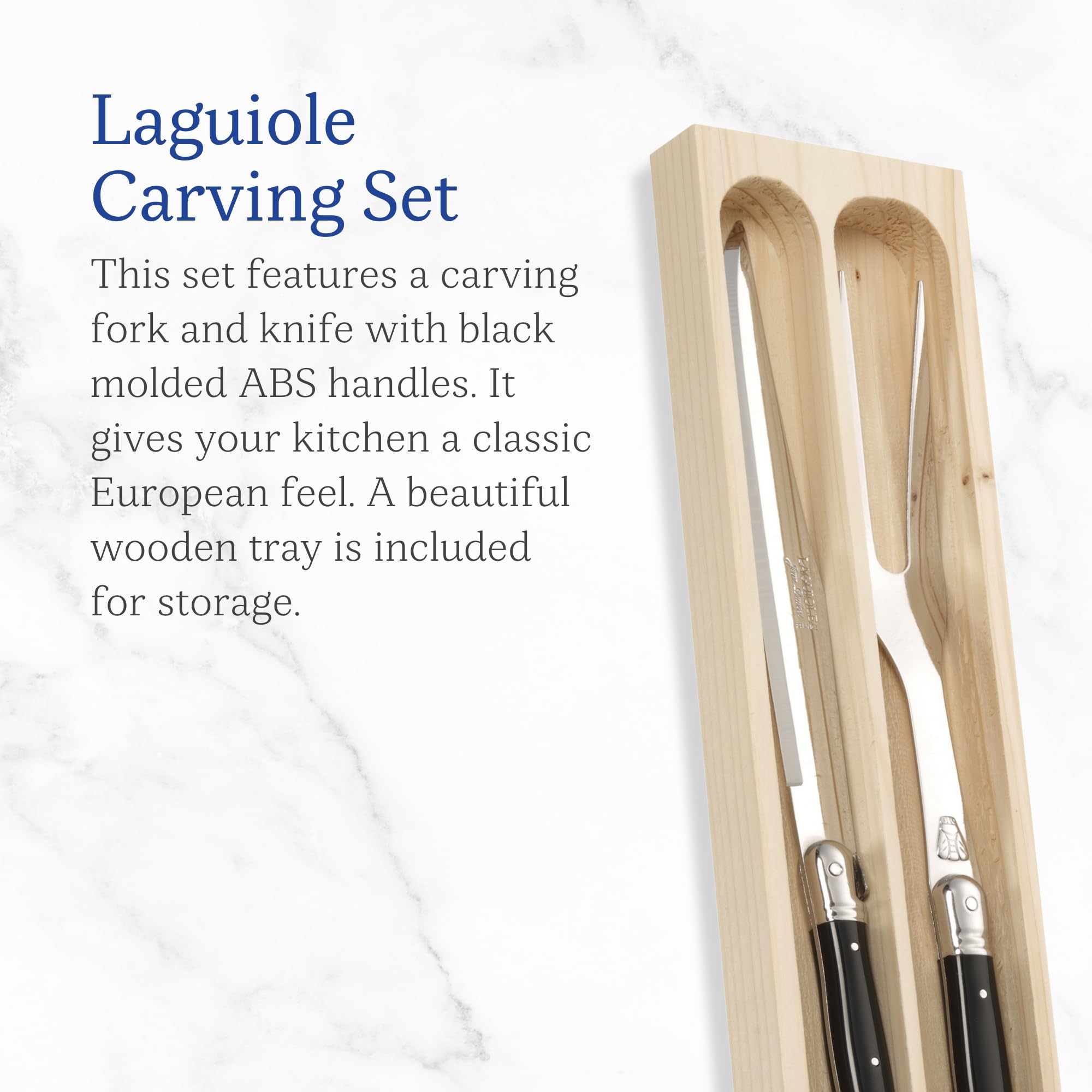 Amazon.com: Jean Dubost Laguiole 2-Piece Carving Set, Black